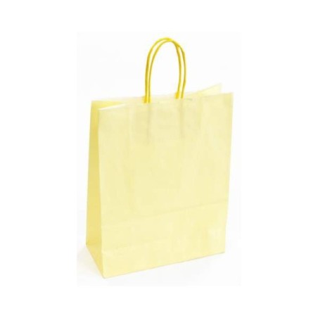 Carpad shopper in carta crema 45+15x49 cm maniglia ritorta 50 pezzi ref.39