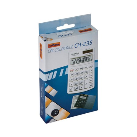 1 - Calcolatrice CH-235 tascabile 12C Nero/Bianco  08/011