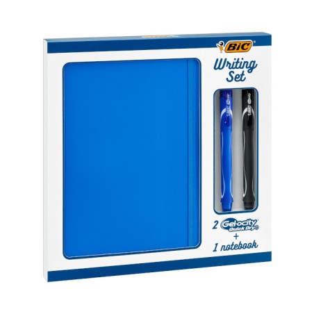 BIC Writing Set Gel-ocity Quick Dry confezione 2 penne gel con notebook A5 972157