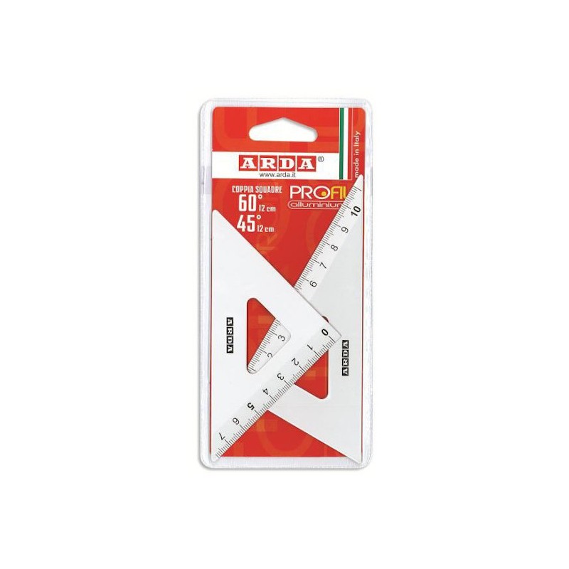 Arda coppia squadre in alluminio 45° e 60° 12 cm 80312