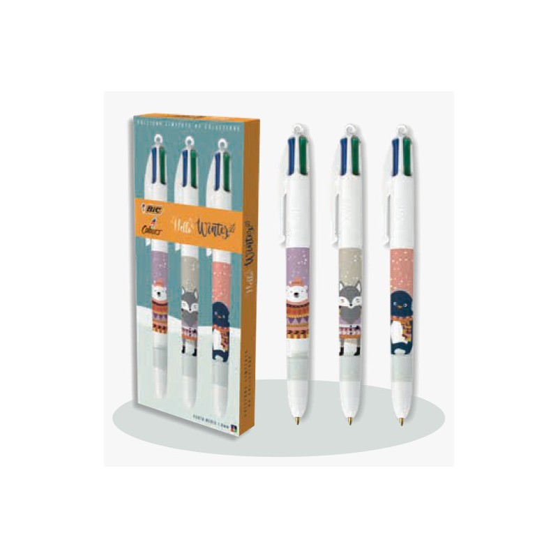 BIC 4 Colours Original Hello Winter penna a sfera punta 1,0 mm 3pz 518211 BIC 4 Colours Original Hello Winter penna a sfera punta 1,0 mm 3pz 518211
