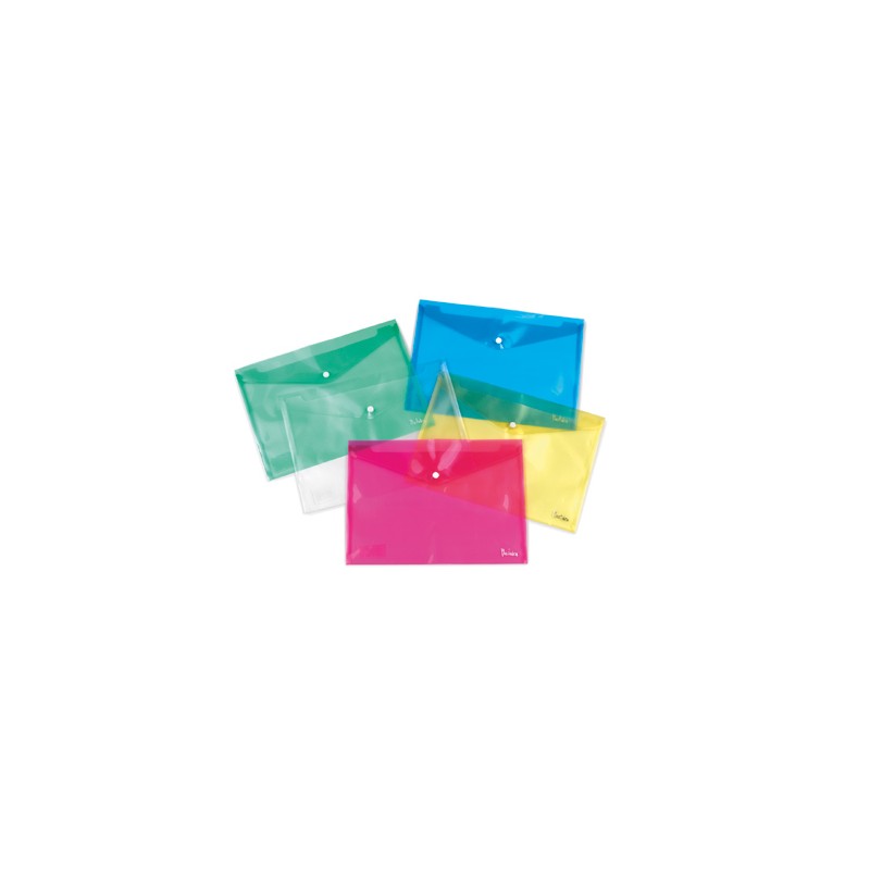 Internet Busta Portadocumenti con Bottone Formato A4 Colori Assortiti 5 pz 7019ASS
