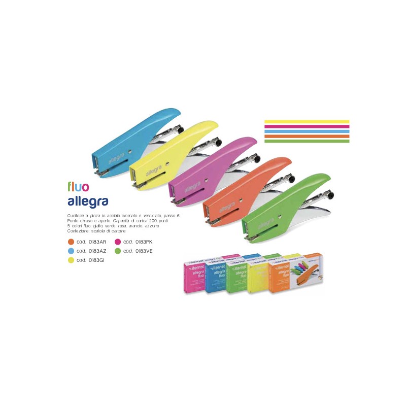 ITERNET Cucitrice Allegra fluo azzurra in acciaio 6/4 0183AZ ITERNET Cucitrice Allegra fluo azzurra in acciaio 6/4 0183AZ