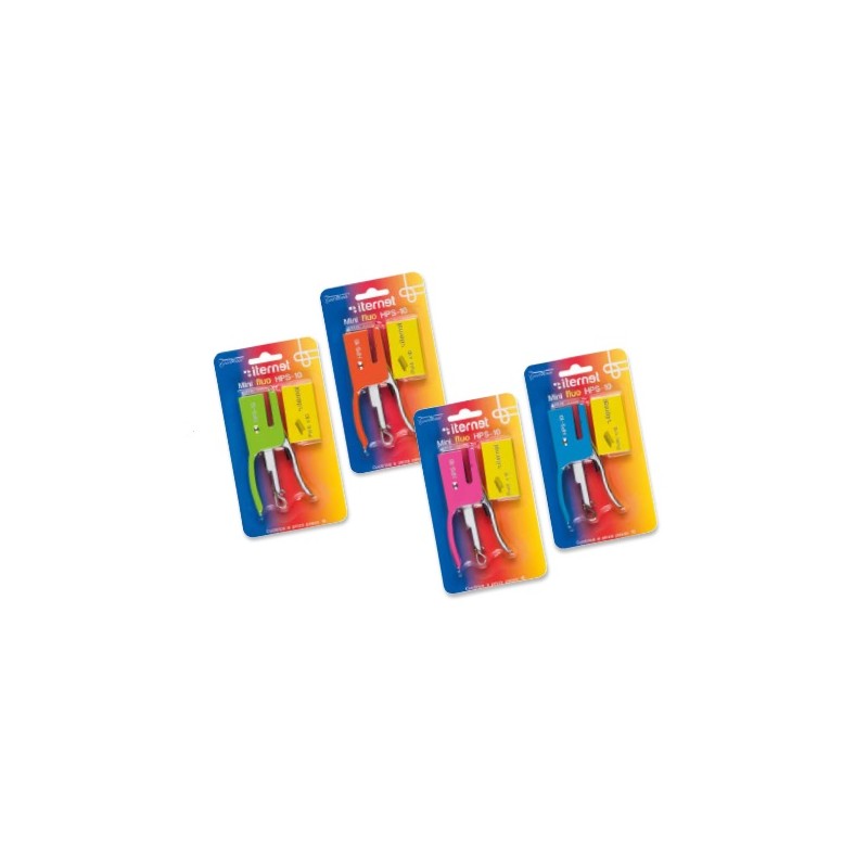 ITERNET Cucitrice tascabile punto 10 metal fluo + punti 0112BT ITERNET Cucitrice tascabile punto 10 metal fluo + punti 0112BT