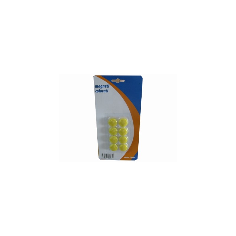 8 pz Magneti per lavagna diametro 20 MM colore giallo 035 8 pz Magneti per lavagna diametro 20 MM colore giallo 035