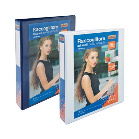 Raccoglitore 4 anelli A4 D.65 display blu 19/007