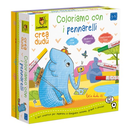1 - LUDATTICA CREA DUDU' - COLORIAMO CON I PENNARELLI 21238