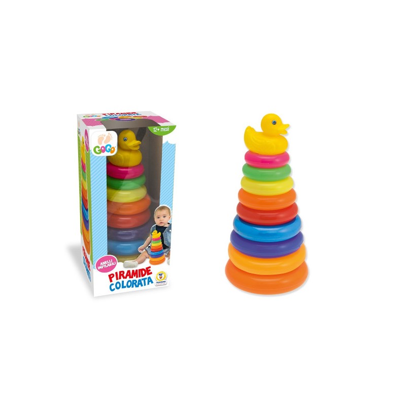 TEOREMA GOGO - PIRAMIDE AD ANELLI COLORATA 14.5X29cm 65494- TEOREMA GOGO - PIRAMIDE AD ANELLI COLORATA 14.5X29cm 65494-