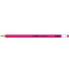 1 - MATITE STABILO SWANO FUSTO ROSA FLUO C/GOMMA -12pz 4907/HB-56