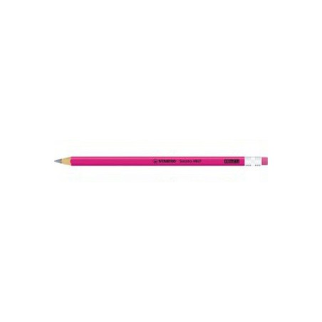 1 - MATITE STABILO SWANO FUSTO ROSA FLUO C/GOMMA -12pz 4907/HB-56