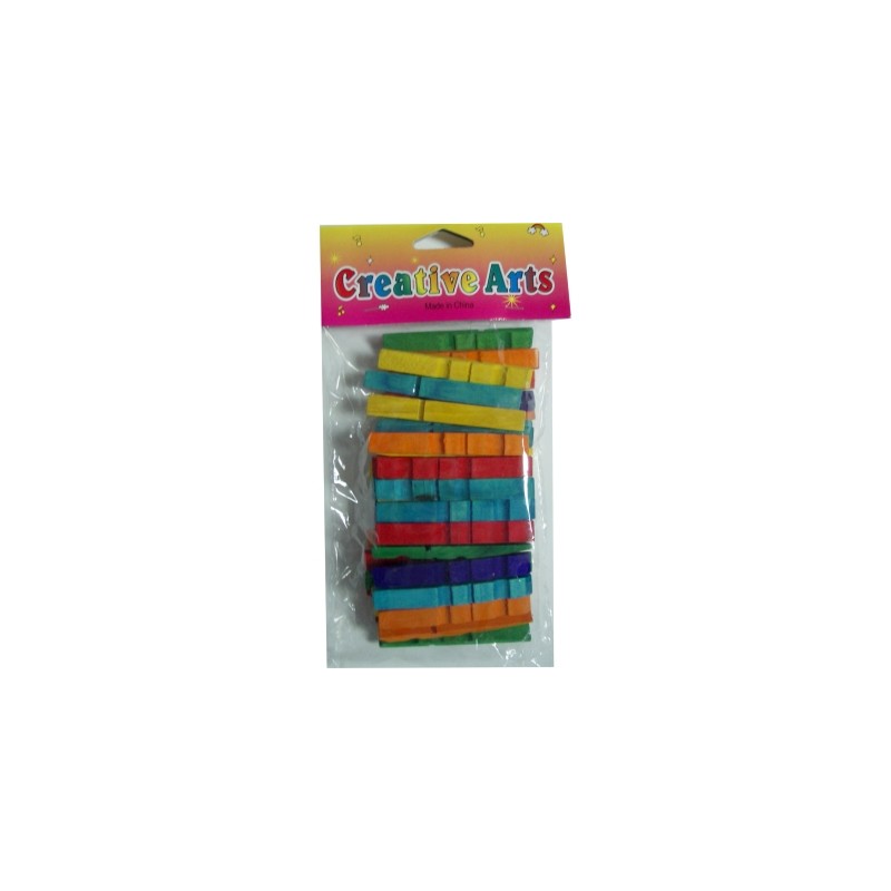 CREATIVE ARTS Sacchetto 50 Mezze Mollette in Legno 74 mm - Colori Assortiti CREATIVE ARTS Sacchetto 50 Mezze Mollette in Legno 74 mm - Colori Assortiti