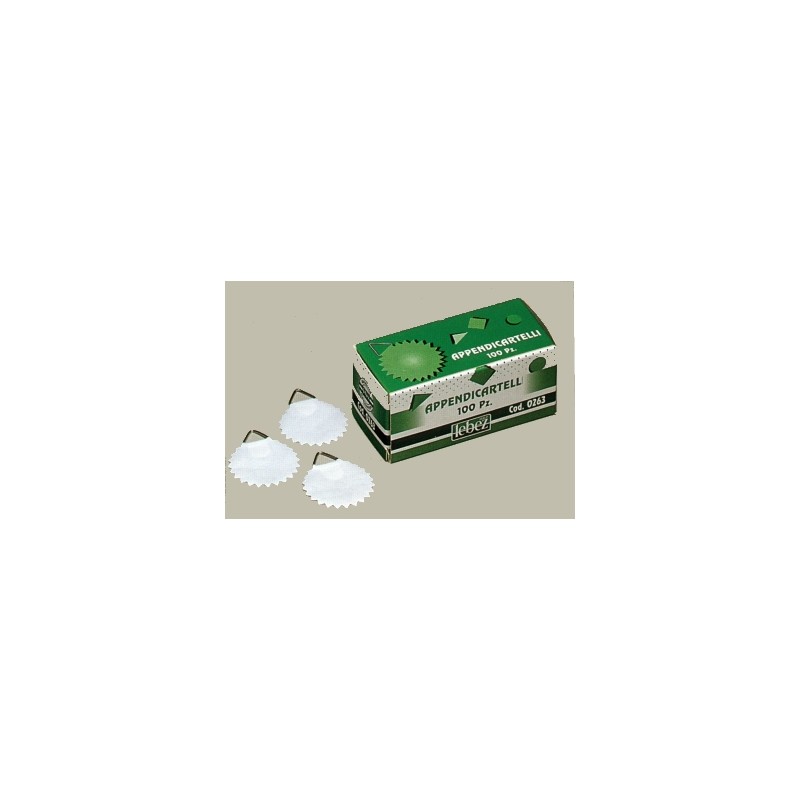 LEBEZ 100 Ganci Appendicartelli Carta Gommata 2cm 0263 LEBEZ 100 Ganci Appendicartelli Carta Gommata 2cm 0263