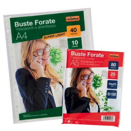 1 - Buste a foratura universale 22x30cm antiriflesso100 pz. 01/004