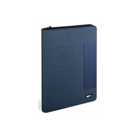 Portablocco Niji City Time formato A4 in tessuto con zip, colore blu - 61740