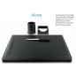 Set da scrivania Niji 4 pezzi in ecopelle, colore nero - 61865