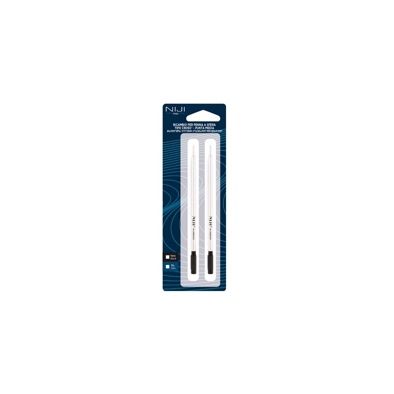 Refill per penna a sfera tipo Cross Niji, punta media, inchiostro nero, confezione da 2 pezzi - 61908 Refill per penna a sfera tipo Cross Niji, punta media, inchiostro nero, confezione da 2 pezzi - 61908