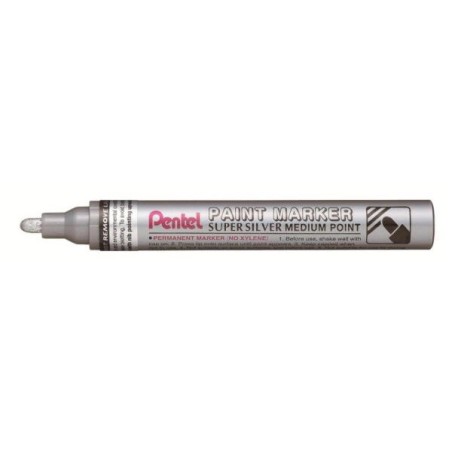 Pentel Paint Marker MMP10-Z marker punta tonda 4,5 mm argento 12 pz