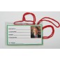 Porta badge Lebez con laccio blu 10,5x6,7 cm, confezione da 100 pezzi - 31-100BL Porta badge Lebez con laccio blu 10,5x6,7 cm, confezione da 100 pezzi - 31-100BL