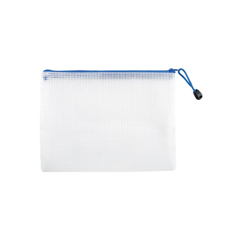 BUSTA PORTADOC. PVC C/ZIP A5 RETE TRASP. ASS. 10PZ. 01/443