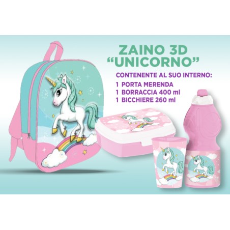 1 - ZAINETTO 3D UNICORNO C/ACCESSORI VP1489UN