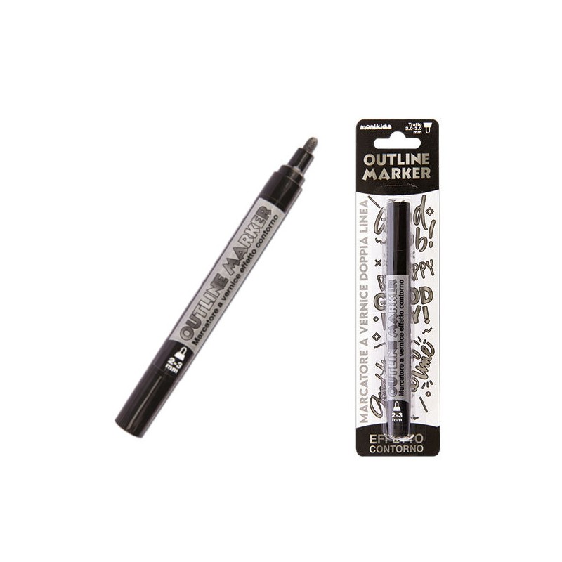 MARKER PEN DOUBLE LINE SILVER/NERO 2/3mm 20/207 MARKER PEN DOUBLE LINE SILVER/NERO 2/3mm 20/207