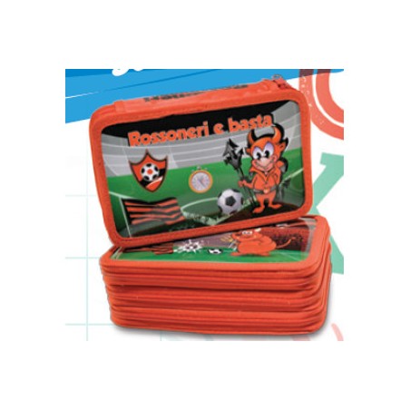 1 - Astuccio scuola 3 zip squadra Rossonera 18+18+8 32/096-9