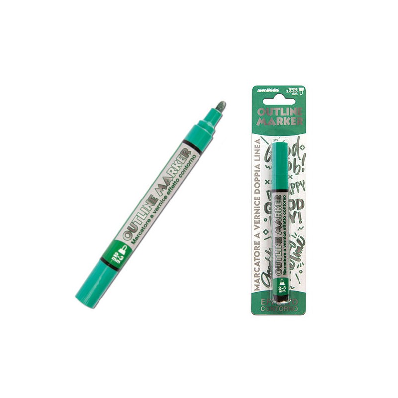 MARKER PEN DOUBLE LINE SILVER/VERDE 2/3mm 20/213 MARKER PEN DOUBLE LINE SILVER/VERDE 2/3mm 20/213