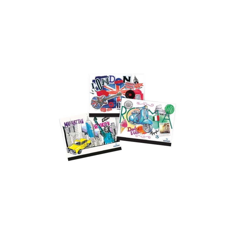 Canson cartella porta disegni 26x33 cm 3 fantasie assortite 400-065-456