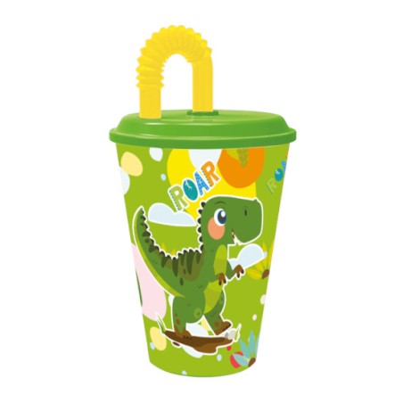 1 - BICCHIERE DINOSAURO C/CANNUCCIA ml.430 ST07552