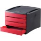 FELLOWES 2 pezzi Cassettiera 4 cassetti rossa 00193 FELLOWES 2 pezzi Cassettiera 4 cassetti rossa 00193