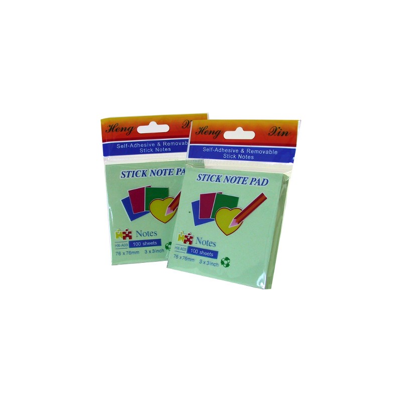 12 Pezzi Blocco Adesivo Post-it 76X76 Verde HX-A03 12 Pezzi Blocco Adesivo Post-it 76X76 Verde HX-A03