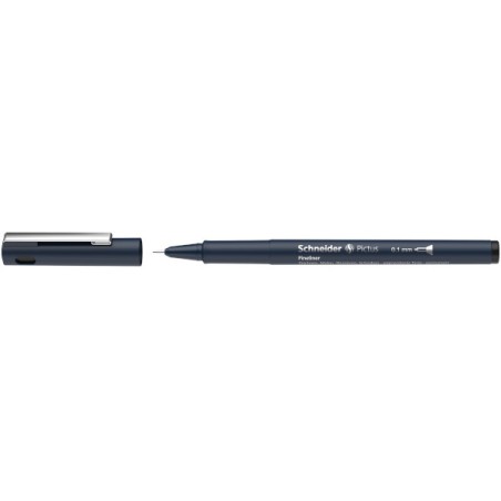 1 - SCHNEIDER 6 pz Penna disegno tecnico Pictus 0,1 colore nero 197101