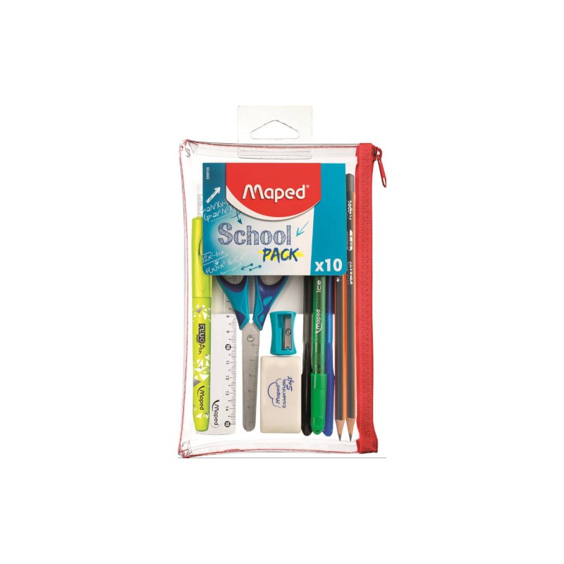 10 pezzi Maped set scuola con vari accessori 899705 10 pezzi Maped set scuola con vari accessori 899705