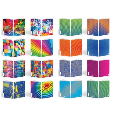1 - BE MORE BM DIFFERENT Conf.10 pz Quaderni Maxi Alta Foliazione 24+1 fogli Rig.Assortite 100 gr
