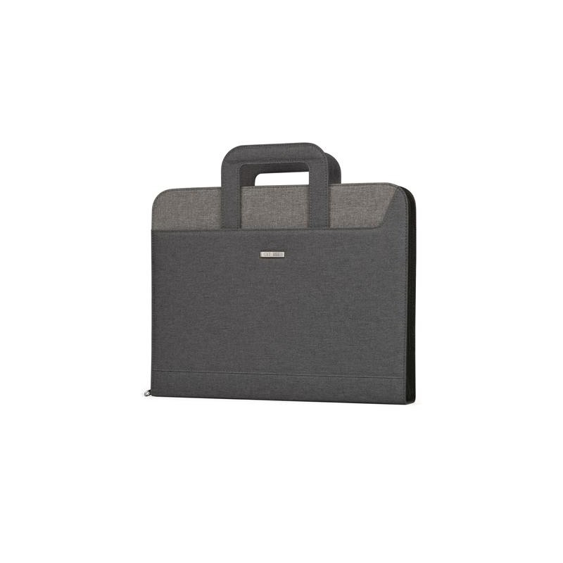 Portablocco Niji City Time A4 in tessuto bicolore con manici rientranti, marrone e marrone scuro - 61499