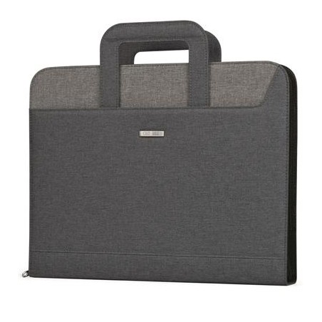 Portablocco Niji City Time A4 in tessuto bicolore con manici rientranti, marrone e marrone scuro - 61499
