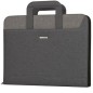 Portablocco Niji City Time A4 in tessuto bicolore con manici rientranti, marrone e marrone scuro - 61499