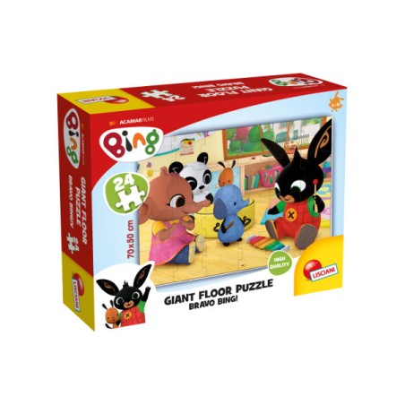 1 - LISCIANI BING GIANT FLOOR 75805 - BRAVO BING! Puzzle da pavimento per bambini 24pz 70x50cm
