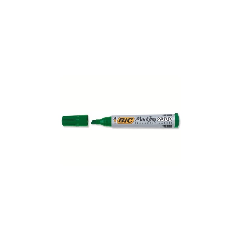 BIC Marking 2300 Marcatore Permanente Punta Scalpello Verde Tratto 3,7 mm 12 Pz 820923
