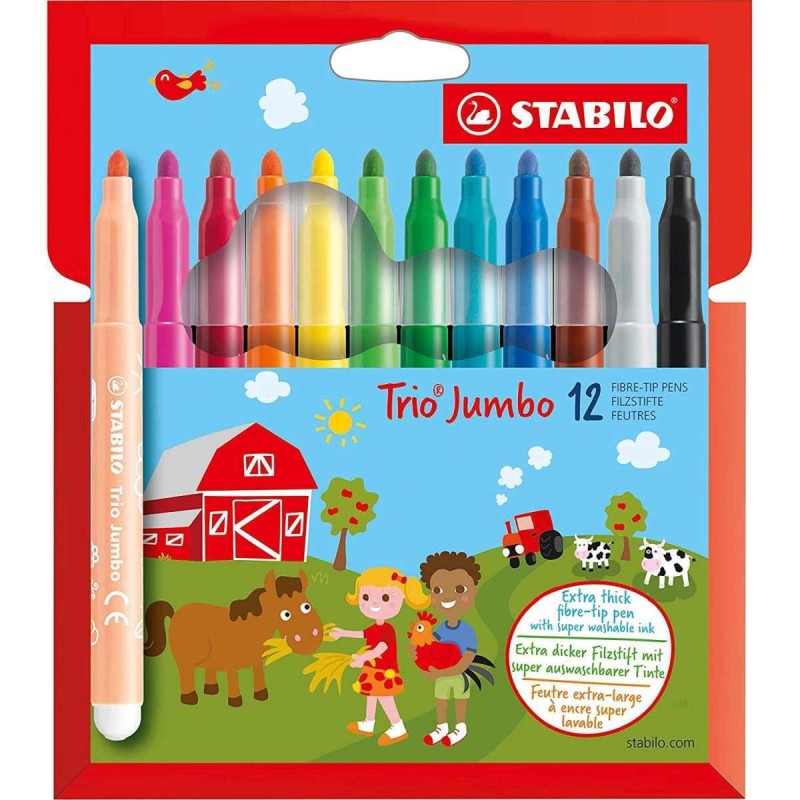 PENNARELLI STABILO TRIO JUMBO 12 COL. 380/12 PENNARELLI STABILO TRIO JUMBO 12 COL. 380/12