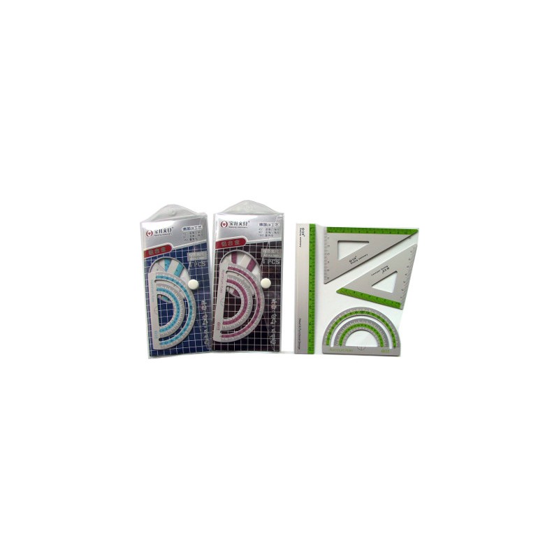SET SQUADRE Riga Goniometro in Metallo COLOR BJ-3601 SET SQUADRE Riga Goniometro in Metallo COLOR BJ-3601