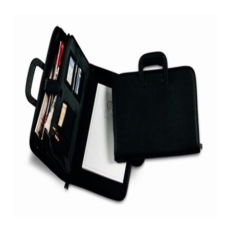 Portablocco Niji City Time Professional con manici a scomparsa, formato A4 in ecopelle nera - 243