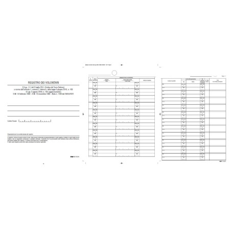 Registro dei volontari per associazione 23 pagine numerate Edipro - E2374
