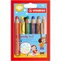 6 pz Matitoni Pastelli Woody 3in1 Stabilo 8806 6 pz Matitoni Pastelli Woody 3in1 Stabilo 8806