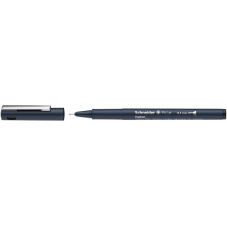 1 - SCHNEIDER 10 pz Penna disegno tecnico Pictus 0,4 colore nero 197401