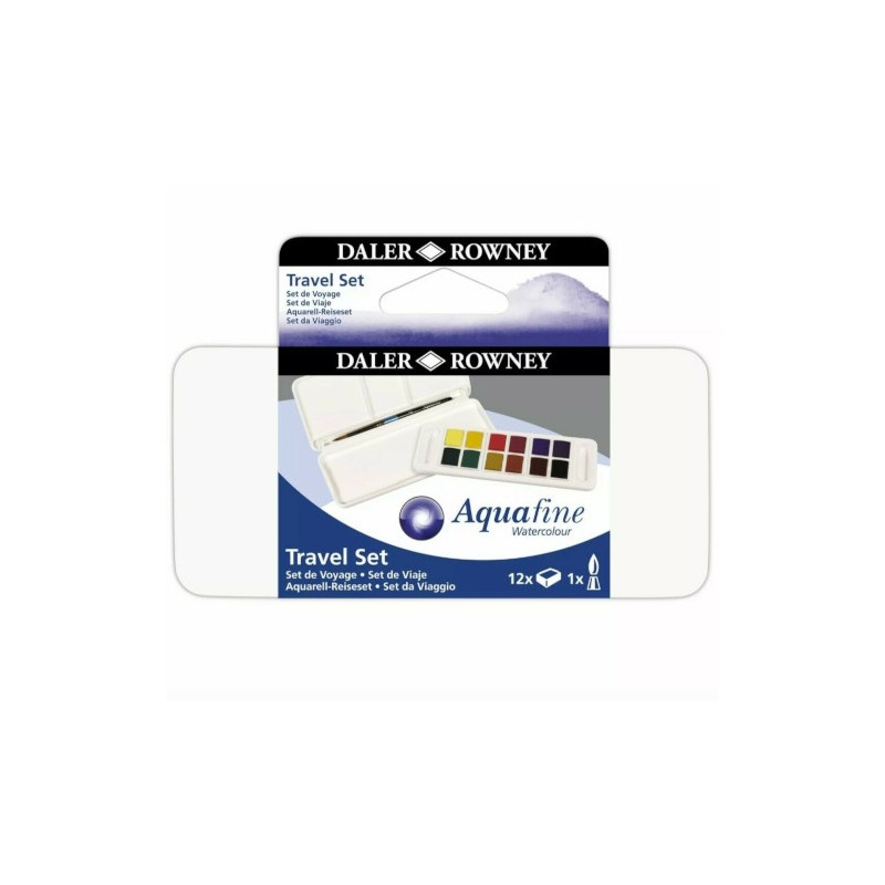 Daler-Rowney Aquafine set da viaggio acquerelli 12 mezze godet D131900001 Daler-Rowney Aquafine set da viaggio acquerelli 12 mezze godet D131900001
