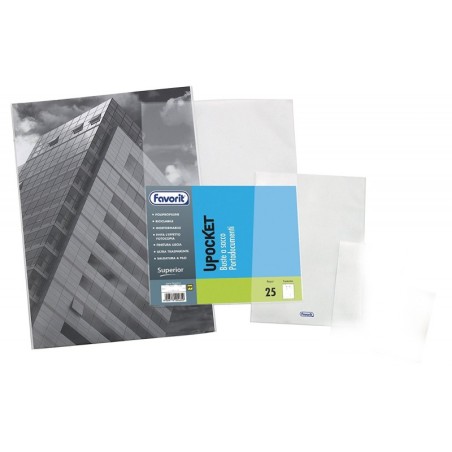 1 - FAVORIT  Buste a U trasparenti Upocket - liscia - 70x100 100 pezzi 460116