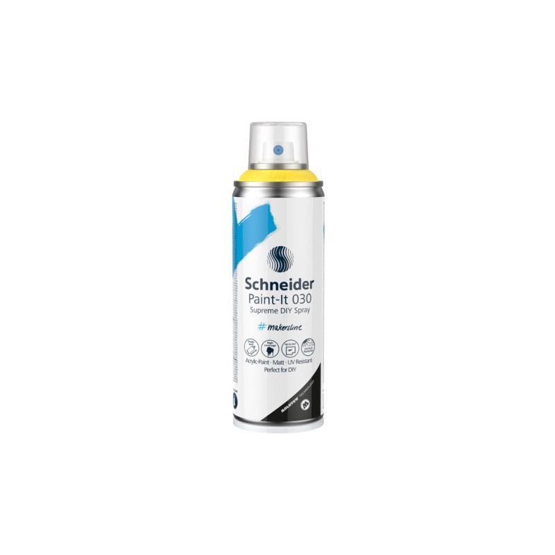 Schneider Paint-It 030 Supreme DIY vernice acrilica spray 200 ml giallo pastello 700344 Schneider Paint-It 030 Supreme DIY vernice acrilica spray 200 ml giallo pastello 700344