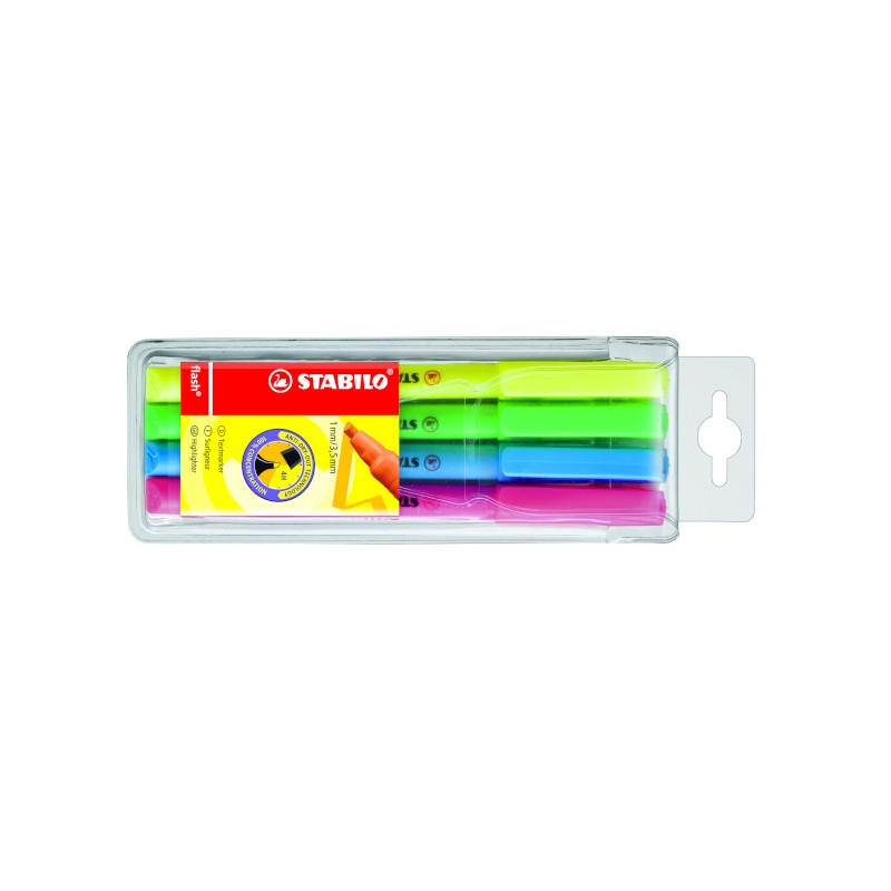 Evidenziatori Stabilo Flash Fine 4 pz 555/4 Evidenziatori Stabilo Flash Fine 4 pz 555/4