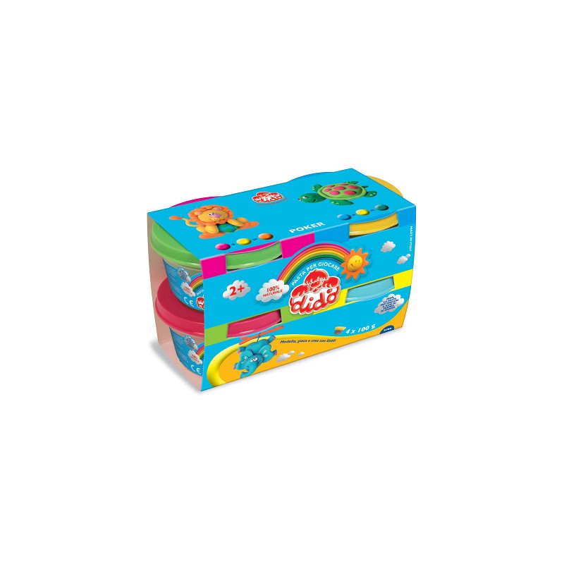 Didò Poker pasta modellabile set 4 barattoli 100 g 390700 Didò Poker pasta modellabile set 4 barattoli 100 g 390700